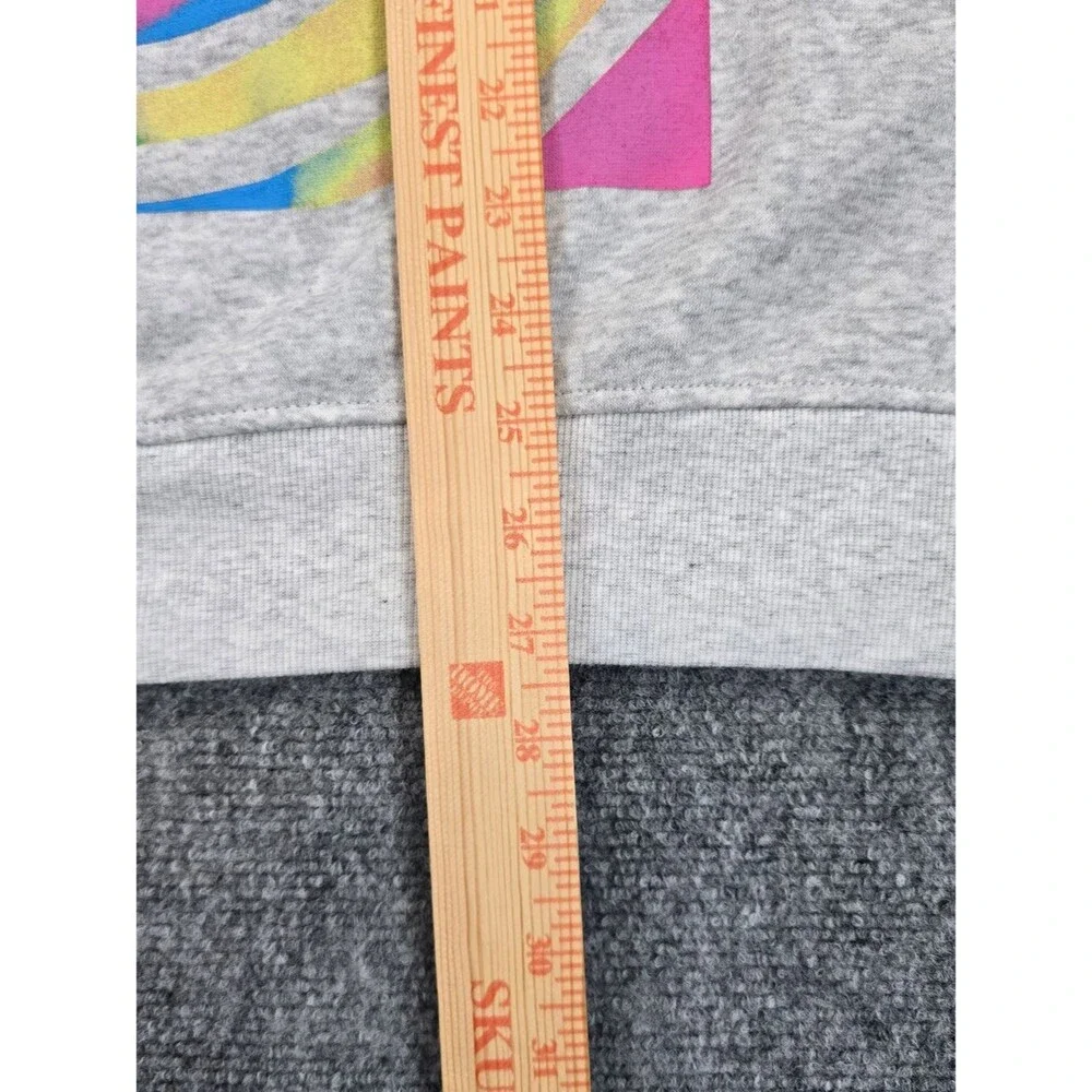 Nirvana Smiley Face Sweatshirt Mens L Gray Neon Graphic Band Crewneck